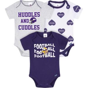 imageGerber NFL Baby Girls Nfl 3pack Onesie BodysuitVikings