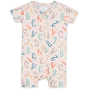 imageGerber Unisex Baby Buttery Soft Short Sleeve Romper with Viscose Made from EucalyptusAlphabet Soup