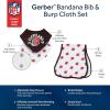 imageGerber Unisex Baby Nfl Team Bandana Bibs and Burp Cloth SetBrowns