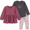 imageGerber babygirls Toddler Girls 3piece SetBrownViolet