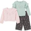 imageGerber babygirls Toddler Girls 3piece SetPinkBrown