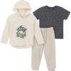 imageGerber boys Toddler Boys 3piece Top Hooded Top and Jogger SetBeige
