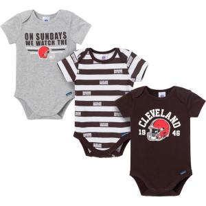 imageGerber NFL Baby Boys Nfl 3pack Onesie BodysuitBrowns