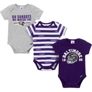 imageGerber NFL Baby Boys Nfl 3pack Onesie BodysuitRavens