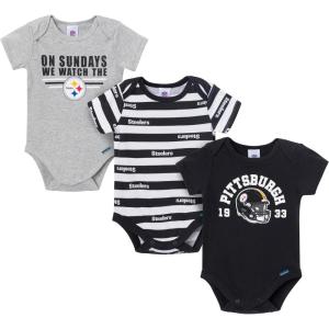 imageGerber NFL Baby Boys Nfl 3pack Onesie BodysuitSteelers