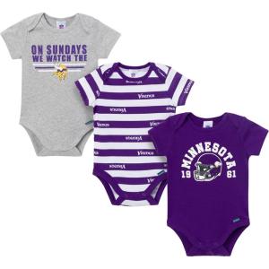 imageGerber NFL Baby Boys Nfl 3pack Onesie BodysuitVikings