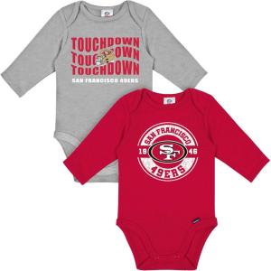 imageGerber NFL Unisex Baby Nfl 2pack Long Sleeve Onesie Bodysuit49ers