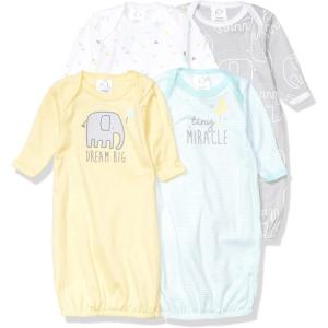 imageGerber unisexbaby Baby Boy and Girls 4pack Sleeper GownAnimals Green