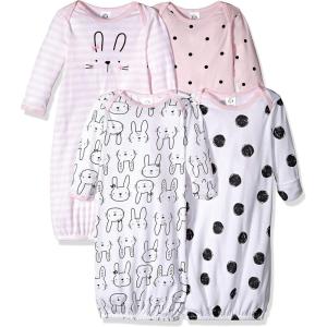 imageGerber unisexbaby Baby Boy and Girls 4pack Sleeper GownPink Bunny