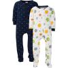 imageGerber babyboys 2pack Snug Fit Footed Cotton PajamasBlue Earth