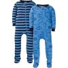 imageGerber babyboys 2pack Snug Fit Footed Cotton PajamasSleepy Blue Dino