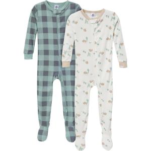 imageGerber babyboys 2pack Snug Fit Footed Cotton PajamasDesert Animals