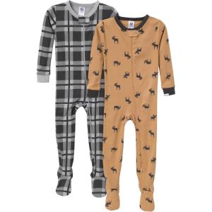 imageGerber babyboys 2pack Snug Fit Footed Cotton PajamasMoose