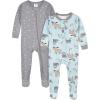 imageGerber babyboys Babyboys 4pack Footed PajamasEverybody Roar  Lets Go Exploring