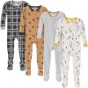 imageGerber babyboys Babyboys 4pack Footed PajamasMoose