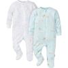 imageGerber babygirls 2pack 2way Zip Thermal Footed Sleep N PlayFarm Life