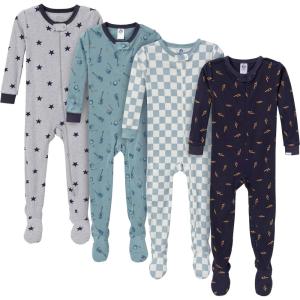 imageGerber babyboys Babyboys 4pack Footed PajamasMusic