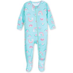 imageGerber babygirls Toddler Butterysoft Snug Fit Footed Pajamas With Viscose Made With EucalyptusRainbow Sky