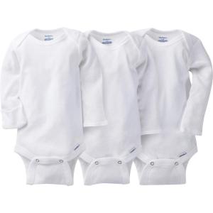 imageGerber 3 Pack White Long Sleeve Onesies  12 Months