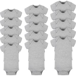 imageGerber Unisex Baby 15 Piece Onesies Bodysuit Multi Size PackGrey Heather