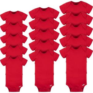 imageGerber Unisex Baby 15 Piece Onesies Bodysuit Multi Size PackRed