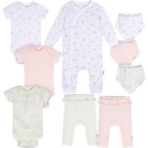 imageGerber babygirls 9piece Baby Gift Set for Newborn Boys ampamp Girls  Premium Cotton Baby Essentials Layette SetDeer