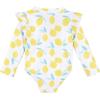 imageGerber BabyGirls Toddler Long Sleeve One Piece Rashguard SwimsuitWhite Yellow Lemons