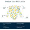 imageGerber BabyGirls Toddler Long Sleeve One Piece Rashguard SwimsuitWhite Yellow Lemons