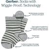 imageGerber unisexbaby 8pack Wiggleproof Jersey Ankle SocksWhite