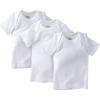 imageGerber BabyGirls 3Pack ShortSleeve Slipon ShirtsinfantandToddlerHoodiesWhite