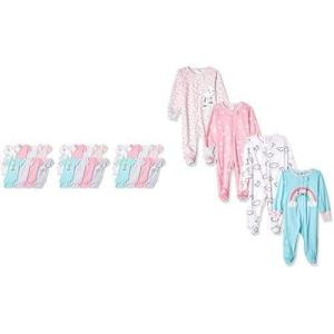 imageGerber Baby Girls 8pack Short Sleeve Onesies and 4Pack Sleep N Play Clothing Bundle Cloud 36M