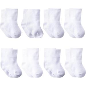 imageGerber unisexbaby 8pack Wiggleproof Jersey Ankle SocksWhite