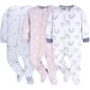 imageGerber babygirls Fleece Footed Pajamas 3packPurple Rainbows