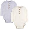 imageGerber babyboys Baby Boys and Baby Girls 2pack BodysuitsIvory  Grey Heather