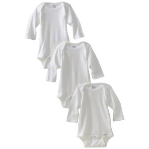 imageGerber UnisexBaby Newborn 3 Pack Longsleeve Onesie White 03 Months