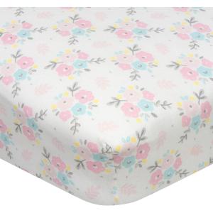 imageGerber Baby Boys Girls Neutral Newborn Infant Baby Toddler Nursery 100 Cotton Fitted Bedding Crib Sheet Woodland Critters White 28quot x 52quotFloral White