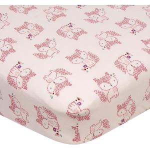 imageGerber Baby Boys Girls Neutral Newborn Infant Baby Toddler Nursery 100 Cotton Fitted Bedding Crib Sheet Woodland Critters White 28quot x 52quotFoxes Pink