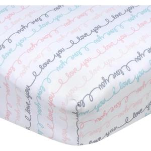 imageGerber Baby Boys Girls Neutral Newborn Infant Baby Toddler Nursery 100 Cotton Fitted Bedding Crib Sheet Woodland Critters White 28quot x 52quotI Love You White