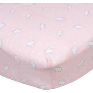 imageGerber Baby Boys Girls Neutral Newborn Infant Baby Toddler Nursery 100 Cotton Fitted Bedding Crib Sheet Woodland Critters White 28quot x 52quotPrincess Crowns Pink