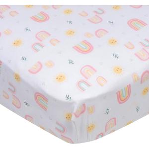 imageGerber Baby Boys Girls Neutral Newborn Infant Baby Toddler Nursery 100 Cotton Fitted Bedding Crib Sheet Woodland Critters White 28quot x 52quotRainbows White