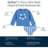 imageGerber BabyGirls Baby Toddler Long Sleeved Rashguard Swim Bathing Suit SetRash Guard SetBlue Daisies