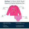 imageGerber BabyGirls Baby Toddler Long Sleeved Rashguard Swim Bathing Suit SetRash Guard SetPink Strawberry