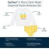 imageGerber BabyGirls Baby Toddler Long Sleeved Rashguard Swim Bathing Suit SetRash Guard SetWhite Yellow Lemons