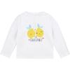 imageGerber BabyGirls Baby Toddler Long Sleeved Rashguard Swim Bathing Suit SetRash Guard SetWhite Yellow Lemons