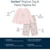 imageGerber babygirls 2piece Pajama Set Top ampamp Loosefitting PantsDeer