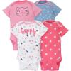 imageGerber Baby Girls 4Pack Short Sleeve Onesies Bodysuits Newborn Pink