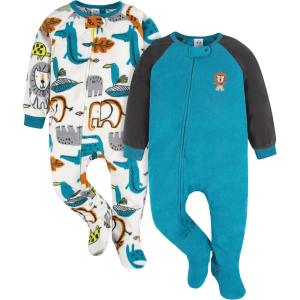 imageGerber Baby Boys 2Pack Sleep N Play PajamasBrown Lion