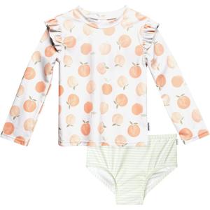 imageGerber BabyGirls Baby Toddler Long Sleeved Rashguard Swim Bathing Suit SetRash Guard SetPeaches