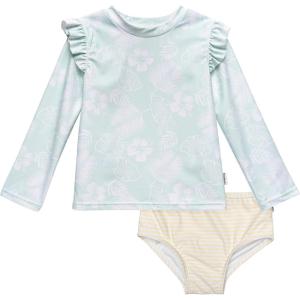 imageGerber BabyGirls Baby Toddler Long Sleeved Rashguard Swim Bathing Suit SetRash Guard SetTropical
