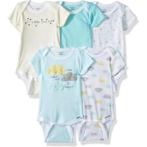 imageGerber Unisex Baby 5Pack ShortSleeve OnesiesClouds